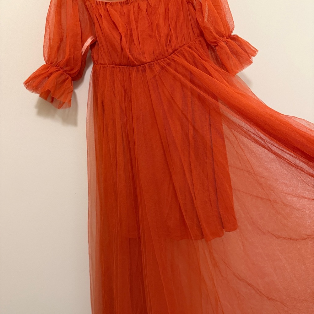 Maternity Maxi Dress SMALL Photoshoot Baby Shower Gender Reveal Earthy Ethereal - Picture 11 of 16